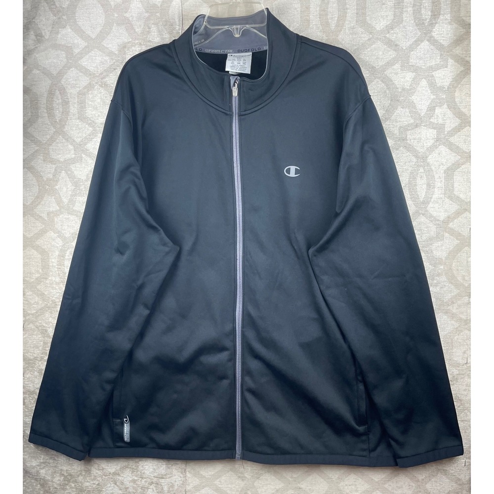Champion Powertrain Mens 2XL Black Warm Control Duofold Full Zip Track Jacket